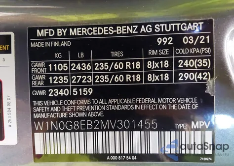 2021 Mercedes-Benz Glc 300 4Matic Suv z USA, uszkodzony, nr VIN W1N0G8EB2MV301455